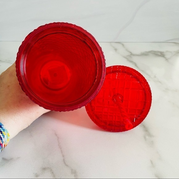 Starbucks Holiday 2021 Grande Ruby Red Jeweled Cold Cup Tumbler- 16 oz - Picture 4 of 5